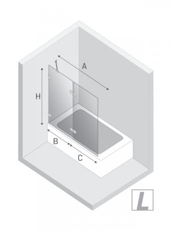 Przejdź do produktu NZ4 PARAWAN NAWANNOWY AVEXA GUNMETAL BRUSHED 1D L 140x150 CZYSTE 6mm ACTIVE SHIELD 2.0