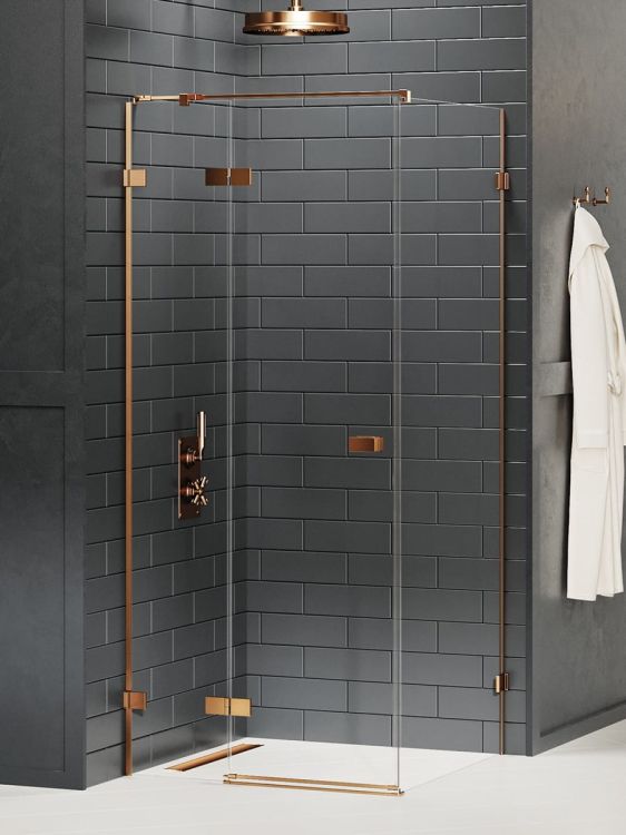 KABINA AVEXA COPPER BRUSHED 1D KWADRATOWA L 100x100x200 CZYSTE 6mm ACTIVE SHIELD 2.0