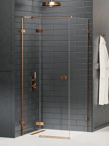 KABINA AVEXA COPPER BRUSHED 1D PROSTOKĄTNA L 100x120x200 CZYSTE 6mm ACTIVE SHIELD 2.0