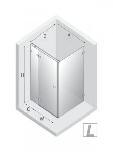 KABINA AVEXA COPPER BRUSHED 1D PROSTOKĄTNA L 120x80x200 CZYSTE 6mm ACTIVE SHIELD 2.0