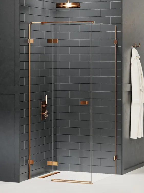 KABINA AVEXA COPPER BRUSHED 1D PROSTOKĄTNA L 120x90x200 CZYSTE 6mm ACTIVE SHIELD 2.0