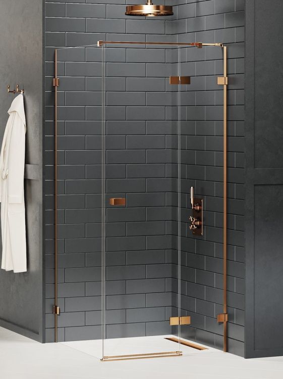 KABINA AVEXA COPPER BRUSHED 1D PROSTOKĄTNA P 80x70x200 CZYSTE 6mm ACTIVE SHIELD 2.0