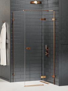 KABINA AVEXA COPPER BRUSHED 1D PROSTOKĄTNA P 80x110x200 CZYSTE 6mm ACTIVE SHIELD 2.0