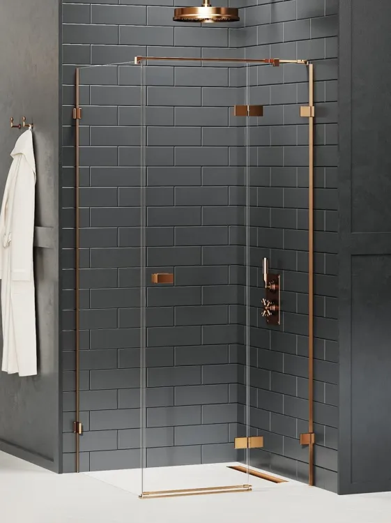 KABINA AVEXA COPPER BRUSHED 1D PROSTOKĄTNA P 80x110x200 CZYSTE 6mm ACTIVE SHIELD 2.0