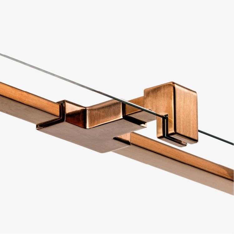 NZ4 KABINA AVEXA COPPER BRUSHED 1D PROSTOKĄTNA L 80x120x200 CZYSTE 6mm ACTIVE SHIELD 2.0 WIESZAK