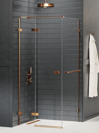 Przejdź do produktu NZ4 KABINA AVEXA COPPER BRUSHED 1D KWADRATOWA L 90x90x200 CZYSTE 6mm ACTIVE SHIELD 2.0 WIESZAK