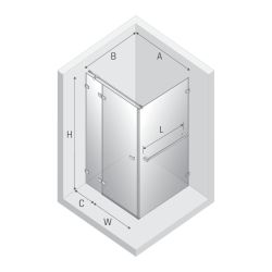 NZ4 KABINA AVEXA COPPER BRUSHED 1D PROSTOKĄTNA P 90x120x200 CZYSTE 6mm ACTIVE SHIELD 2.0 WIESZAK