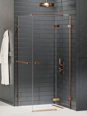 Przejdź do produktu NZ4 KABINA AVEXA COPPER BRUSHED 1D KWADRATOWA P 100x100x200 CZYSTE 6mm ACTIVE SHIELD 2.0 WIESZAK
