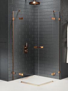 KABINA AVEXA COPPER BRUSHED 2D PROSTOKĄTNA  90x100x200 CZYSTE 6mm ACTIVE SHIELD 2.0