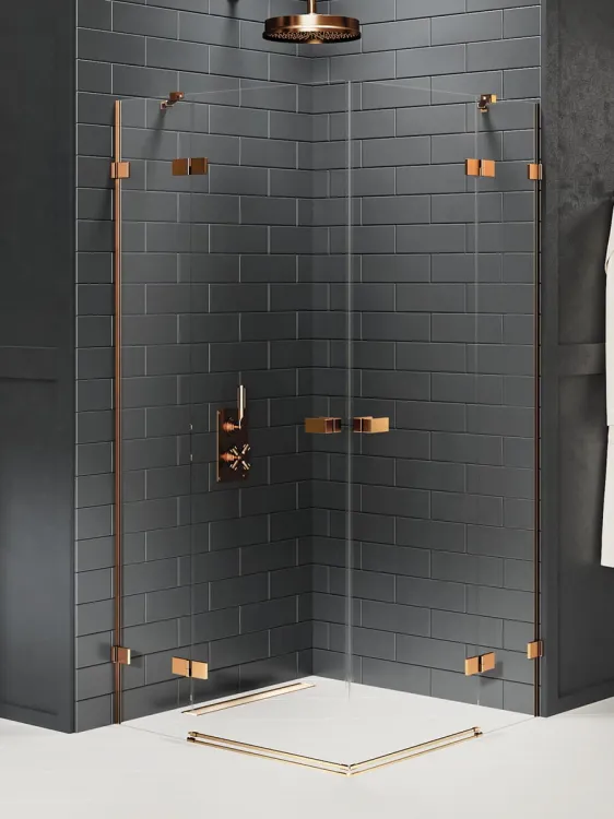 KABINA AVEXA COPPER BRUSHED 2D PROSTOKĄTNA  100x90x200 CZYSTE 6mm ACTIVE SHIELD 2.0