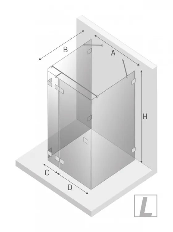 KABINA AVEXA COPPER BRUSHED 1D PROSTOKĄTNA PRZYŚCIENNA L 90x100x200 CZYSTE 6mm ACTIVE SHIELD 2.0