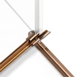 KABINA AVEXA COPPER BRUSHED 1D PROSTOKĄTNA PRZYŚCIENNA L 90x100x200 CZYSTE 6mm ACTIVE SHIELD 2.0