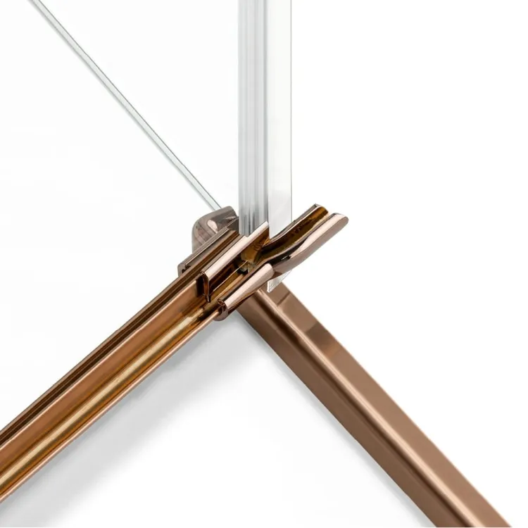 KABINA AVEXA COPPER BRUSHED 1D PROSTOKĄTNA PRZYŚCIENNA L 90x100x200 CZYSTE 6mm ACTIVE SHIELD 2.0