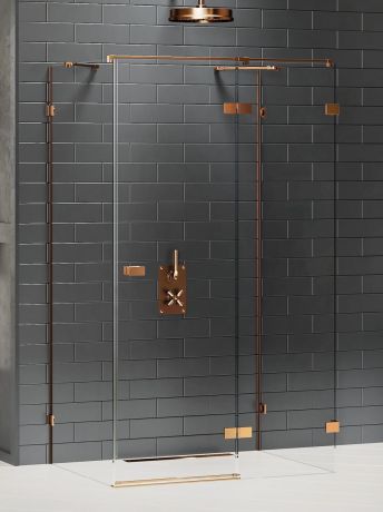 Przejdź do produktu KABINA AVEXA COPPER BRUSHED 1D KWADRATOWA PRZYŚCIENNA P 80x80x200 CZYSTE 6mm ACTIVE SHIELD 2.0