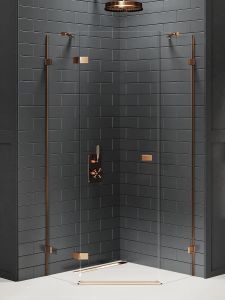 KABINA AVEXA COPPER BRUSHED 1D PIĘCIOKĄTNA L 80x80x200 CZYSTE 6mm ACTIVE SHIELD 2.0