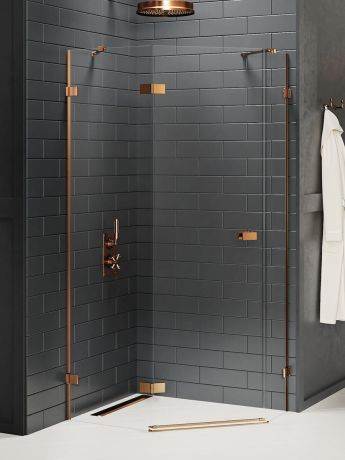 Przejdź do produktu KABINA AVEXA COPPER BRUSHED 1D PIĘCIOKĄTNA L 100x80x200 CZYSTE 6mm ACTIVE SHIELD 2.0