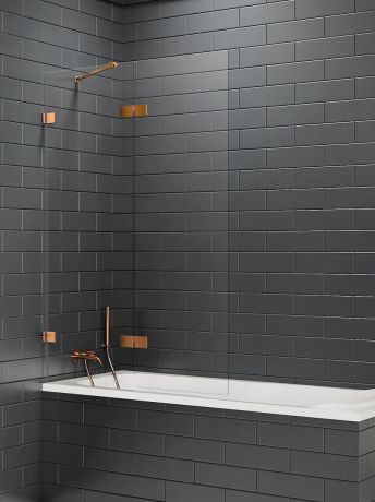 Przejdź do produktu NZ2 PARAWAN NAWANNOWY AVEXA COPPER BRUSHED 1D L 100x150 CZYSTE 6mm ACTIVE SHIELD 2.0