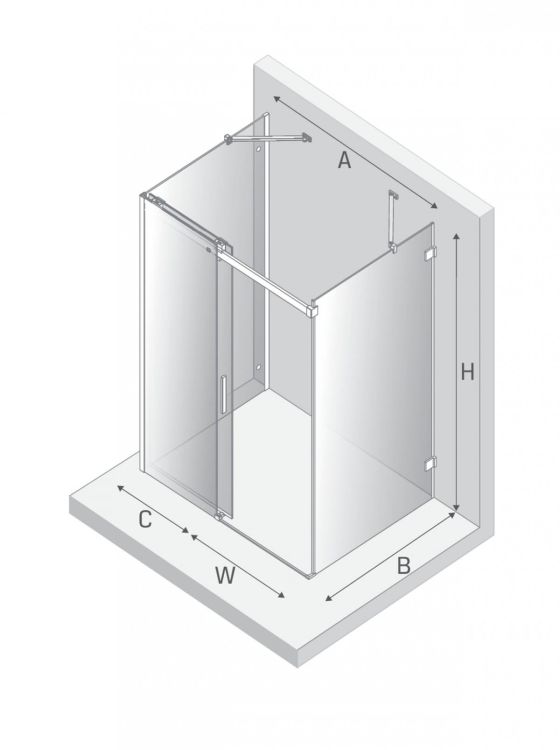 NZ4 KABINA SOFTI 1D PROSTOKĄTNA PRZYŚCIENNA U 110x80x200 CZYSTE 8mm ACTIVE SHIELD 2.0