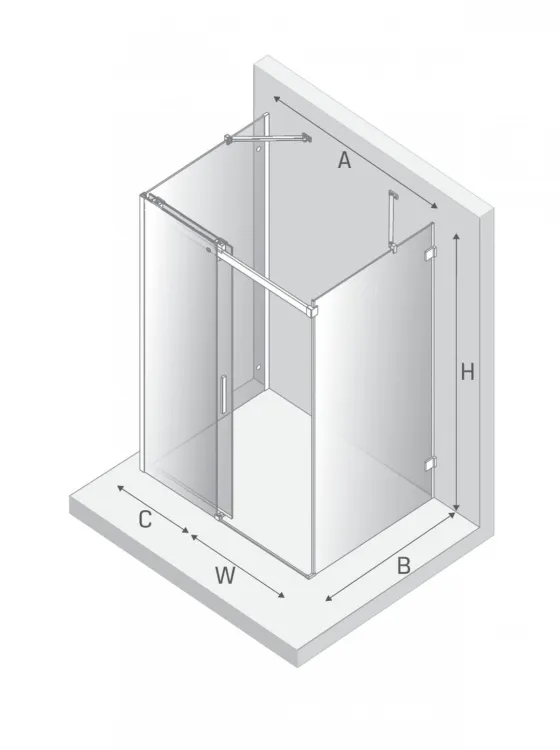 NZ4 KABINA SOFTI 1D PROSTOKĄTNA PRZYŚCIENNA U 130x100x200 CZYSTE 8mm ACTIVE SHIELD 2.0