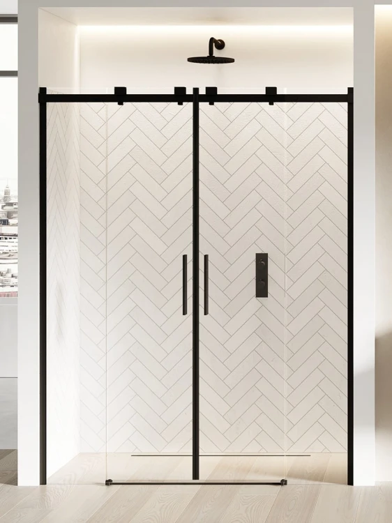 NZ4 DRZWI WNĘKOWE SOFTI BLACK 2D U 150x200 CZYSTE 8mm ACTIVE SHIELD 2.0
