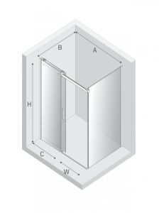 NZ4 KABINA SOFTI BLACK 1D PROSTOKĄTNA U 140x80x200 CZYSTE 8mm ACTIVE SHIELD 2.0