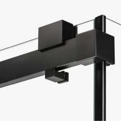 NZ4 KABINA SOFTI BLACK 1D PROSTOKĄTNA U 140x80x200 CZYSTE 8mm ACTIVE SHIELD 2.0
