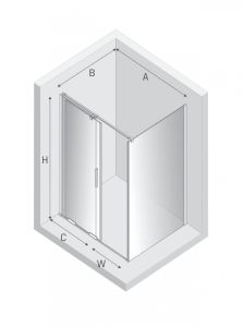 KABINA SMART 1D PROSTOKĄTNA U 100x110x200 CZYSTE 8mm ACTIVE SHIELD 2.0