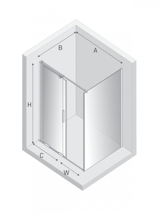 KABINA SMART 1D PROSTOKĄTNA U 100x110x200 CZYSTE 8mm ACTIVE SHIELD 2.0