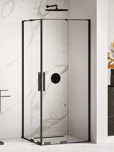 KABINA SMART BLACK 2D PROSTOKĄTNA U 90x110x200 CZYSTE 8mm ACTIVE SHIELD 2.0