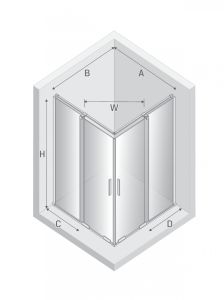 KABINA SMART BLACK 2D PROSTOKĄTNA U 100x120x200 CZYSTE 8mm ACTIVE SHIELD 2.0