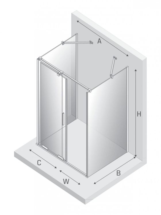 NZ4 KABINA SMART LIGHT GOLD 1D PROSTOKĄTNA PRZYŚCIENNA U 110x80x200 CZYSTE 8mm ACTIVE SHIELD 2.0