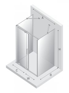 NZ4 KABINA SMART LIGHT GOLD 1D PROSTOKĄTNA PRZYŚCIENNA U 130x90x200 CZYSTE 8mm ACTIVE SHIELD 2.0