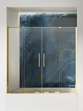 Przejdź do produktu NZ4 PARAWAN NAWANNOWY SMART LIGHT GOLD 2D U 130x150 CZYSTE 8mm ACTIVE SHIELD 2.0