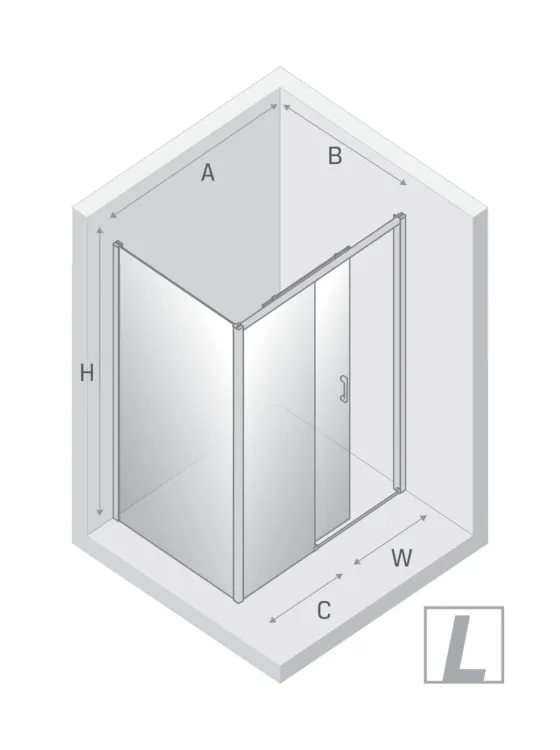 KABINA PRIME 1D PROSTOKĄTNA L 100x90x200 CZYSTE 6mm ACTIVE SHIELD 2.0