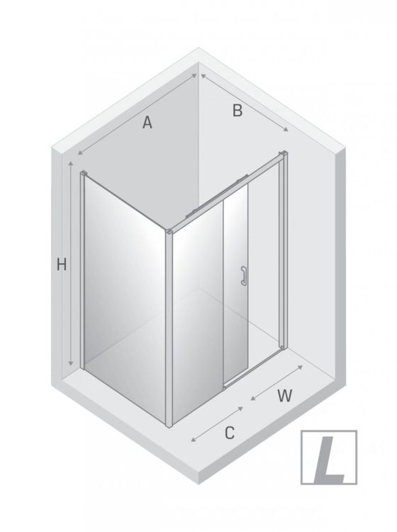 KABINA PRIME 1D PROSTOKĄTNA L 160x100x200 CZYSTE 6mm ACTIVE SHIELD 2.0