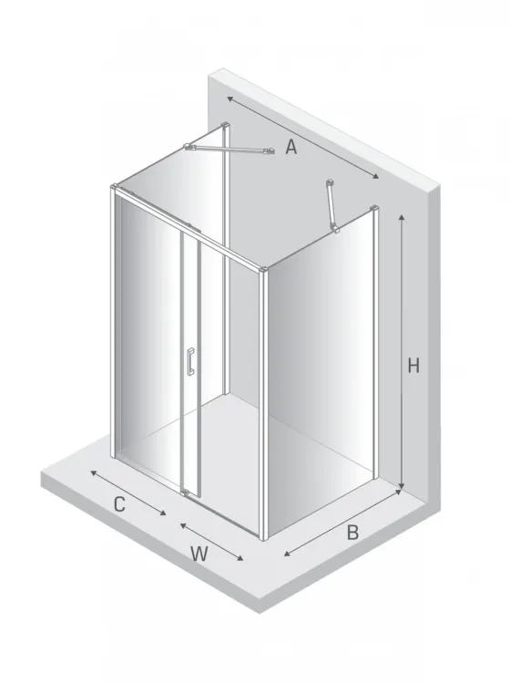 NZ2 KABINA PRIME 1D PROSTOKĄTNA PRZYŚCIENNA L 110x100x200 CZYSTE 6mm ACTIVE SHIELD 2.0