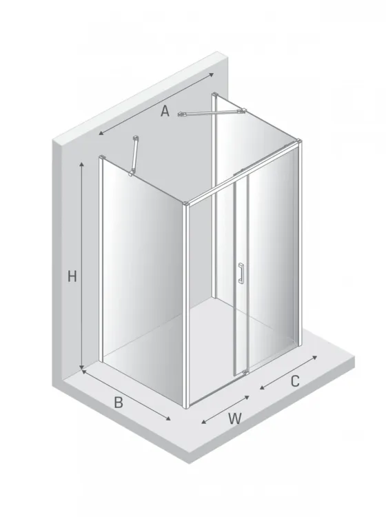 NZ2 KABINA PRIME 1D PROSTOKĄTNA PRZYŚCIENNA P 120x100x200 CZYSTE 6mm ACTIVE SHIELD 2.0