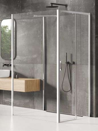 Przejdź do produktu NZ2 KABINA PRIME 1D KWADRATOWA PRZYŚCIENNA P 100x100x200 CZYSTE 6mm ACTIVE SHIELD 2.0