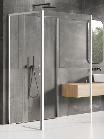 Przejdź do produktu NZ2 KABINA PRIME 1D KWADRATOWA PRZYŚCIENNA L 110x110x200 CZYSTE 6mm ACTIVE SHIELD 2.0