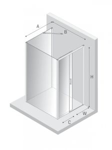 NZ2 KABINA PRIME 1D KWADRATOWA PRZYŚCIENNA P 110x110x200 CZYSTE 6mm ACTIVE SHIELD 2.0