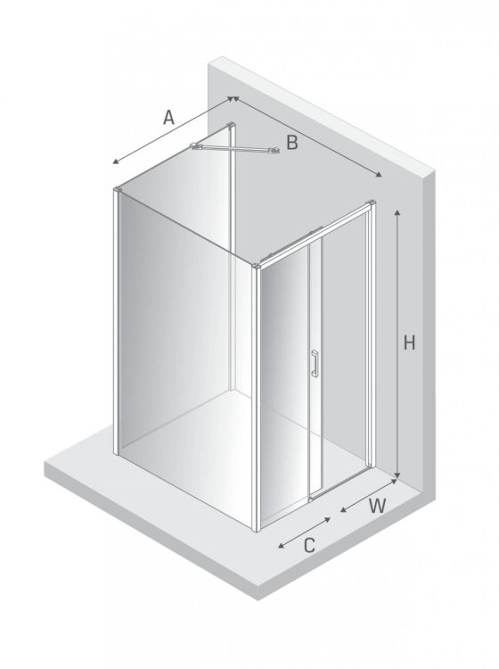 NZ2 KABINA PRIME 1D KWADRATOWA PRZYŚCIENNA P 110x110x200 CZYSTE 6mm ACTIVE SHIELD 2.0