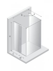 NZ2 KABINA PRIME 1D KWADRATOWA PRZYŚCIENNA L 120x120x200 CZYSTE 6mm ACTIVE SHIELD 2.0