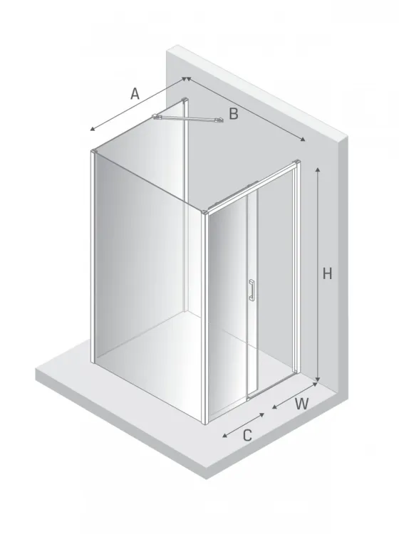 NZ2 KABINA PRIME 1D KWADRATOWA PRZYŚCIENNA P 120x120x200 CZYSTE 6mm ACTIVE SHIELD 2.0
