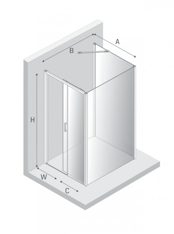 NZ2 KABINA PRIME 1D KWADRATOWA PRZYŚCIENNA P 100x100x200 CZYSTE 6mm ACTIVE SHIELD 2.0