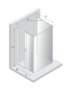 NZ2 KABINA PRIME 1D KWADRATOWA PRZYŚCIENNA P 120x120x200 CZYSTE 6mm ACTIVE SHIELD 2.0