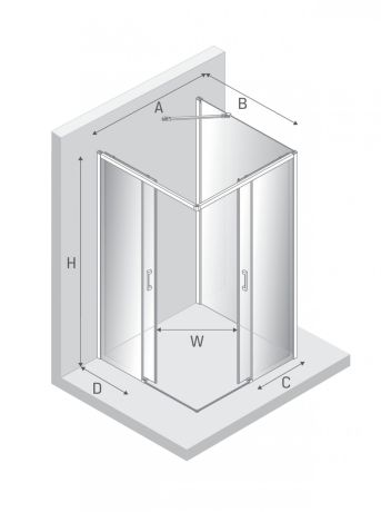 Przejdź do produktu NZ2 KABINA PRIME 2D KWADRATOWA PRZYŚCIENNA U 80x80x200 CZYSTE 6mm ACTIVE SHIELD 2.0