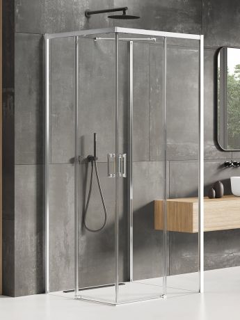 Przejdź do produktu NZ2 KABINA PRIME 2D KWADRATOWA PRZYŚCIENNA U 100x100x200 CZYSTE 6mm ACTIVE SHIELD 2.0