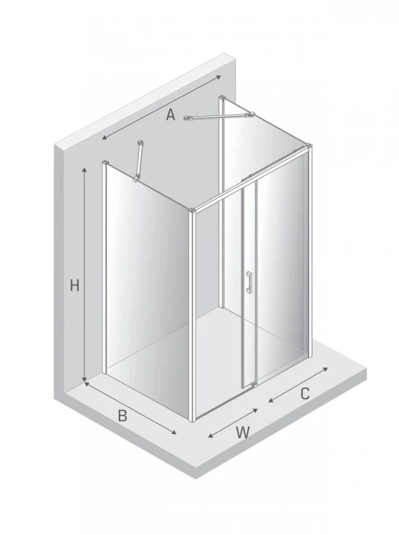 NZ2 KABINA PRIME BLACK 1D PROSTOKĄTNA PRZYŚCIENNA P 100x80x200 CZYSTE 6mm ACTIVE SHIELD 2.0