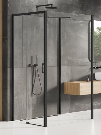 Przejdź do produktu NZ2 KABINA PRIME BLACK 1D KWADRATOWA PRZYŚCIENNA L 100x100x200 CZYSTE 6mm ACTIVE SHIELD 2.0