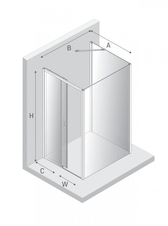 NZ2 KABINA PRIME BLACK 1D KWADRATOWA PRZYŚCIENNA L 100x100x200 CZYSTE 6mm ACTIVE SHIELD 2.0